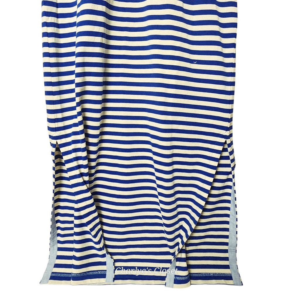 J.Crew Sammie Striped Lace Up Maxi Dress M Nautical Beachy Americana Casual - Picture 8 of 10